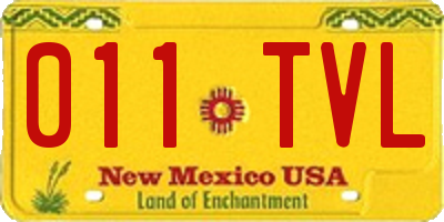 NM license plate 011TVL