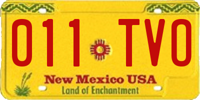 NM license plate 011TVO