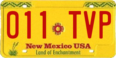 NM license plate 011TVP