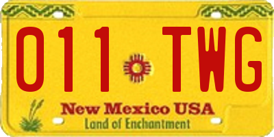 NM license plate 011TWG