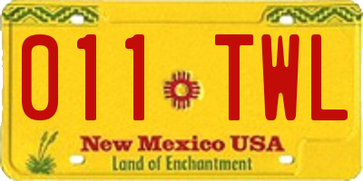 NM license plate 011TWL