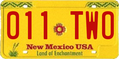 NM license plate 011TWO