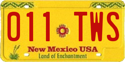 NM license plate 011TWS