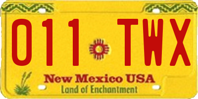 NM license plate 011TWX