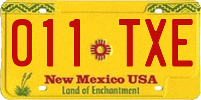 NM license plate 011TXE