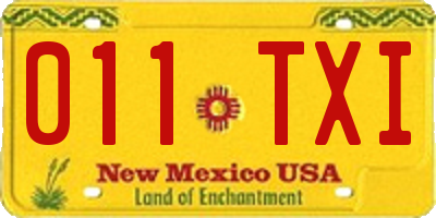 NM license plate 011TXI