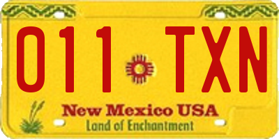 NM license plate 011TXN