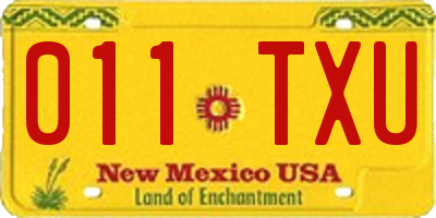 NM license plate 011TXU