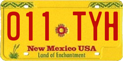 NM license plate 011TYH