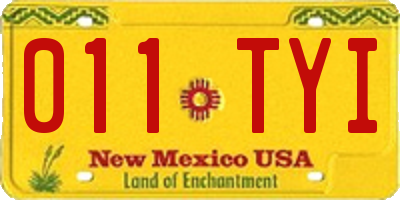 NM license plate 011TYI