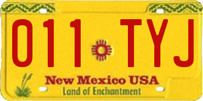 NM license plate 011TYJ