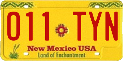 NM license plate 011TYN