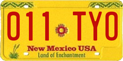 NM license plate 011TYO