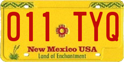 NM license plate 011TYQ