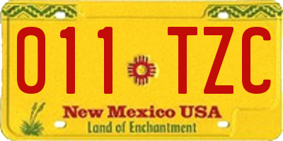 NM license plate 011TZC