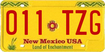 NM license plate 011TZG