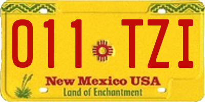 NM license plate 011TZI