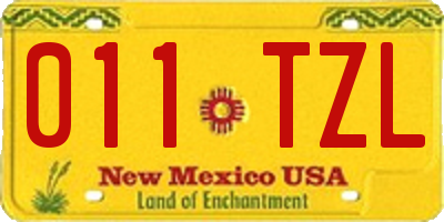 NM license plate 011TZL