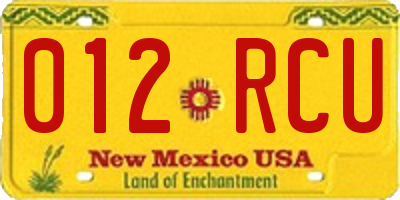 NM license plate 012RCU