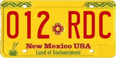 NM license plate 012RDC