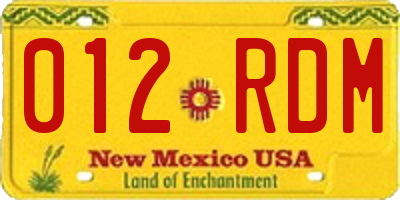 NM license plate 012RDM