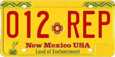NM license plate 012REP