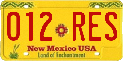 NM license plate 012RES