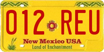 NM license plate 012REU
