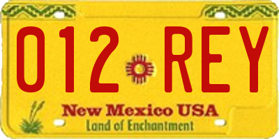 NM license plate 012REY
