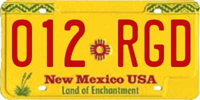NM license plate 012RGD