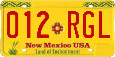 NM license plate 012RGL