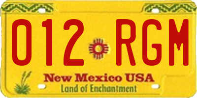 NM license plate 012RGM