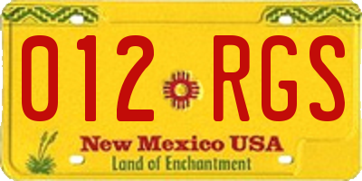 NM license plate 012RGS