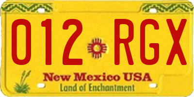 NM license plate 012RGX