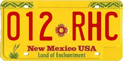 NM license plate 012RHC