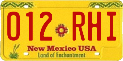 NM license plate 012RHI