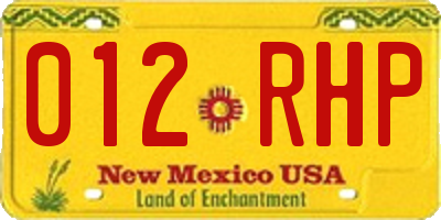 NM license plate 012RHP