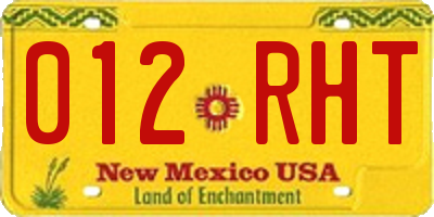 NM license plate 012RHT