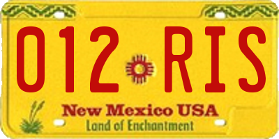NM license plate 012RIS