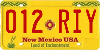 NM license plate 012RIY