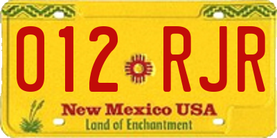 NM license plate 012RJR