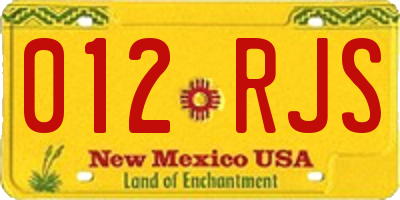 NM license plate 012RJS