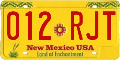 NM license plate 012RJT
