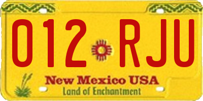 NM license plate 012RJU
