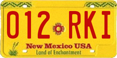 NM license plate 012RKI