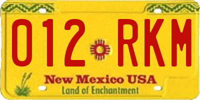 NM license plate 012RKM