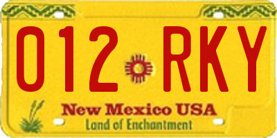 NM license plate 012RKY