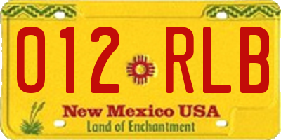 NM license plate 012RLB