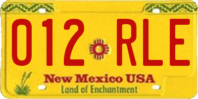 NM license plate 012RLE