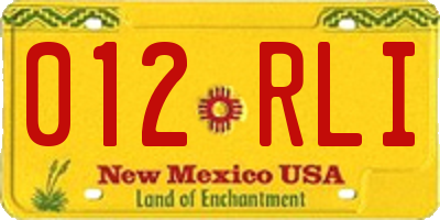 NM license plate 012RLI